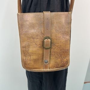 Patricia Nash Venezia World Traveler World Map Leather Crossbody
